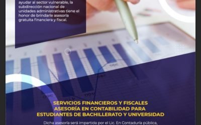 Servicios financieros y fiscales, asesoría en contabilidad para estudiantes de bachillerato y universidad